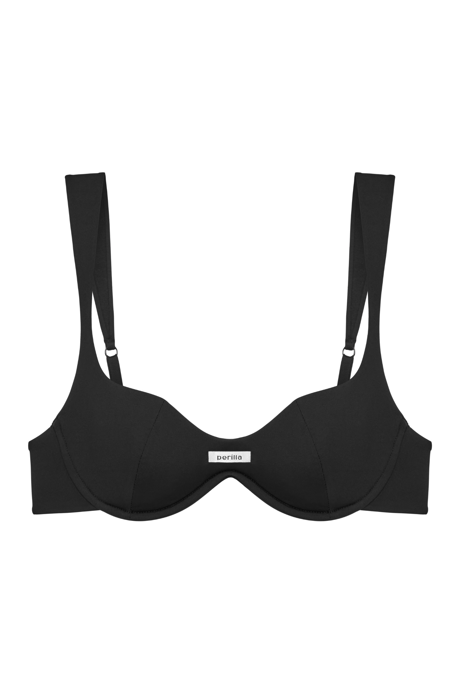 Biustonosz Lyn – packshot, klasyczna czerń z detalem logo Perilla