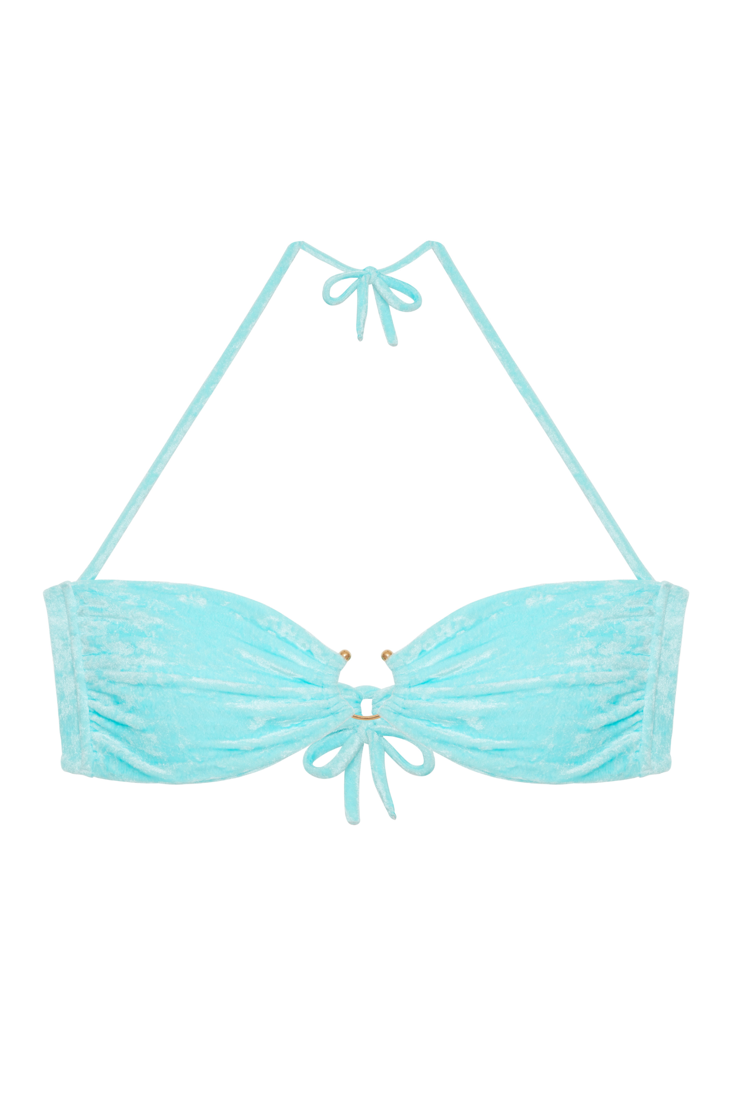 On the Beach Top Azzurro – przód z ozdobą