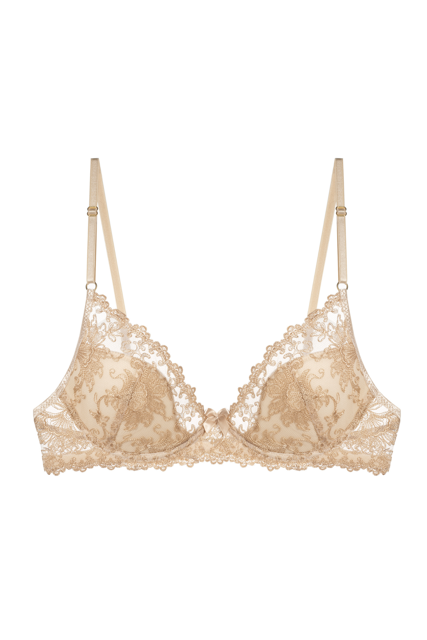 Reggiseno push-up beige ricamato Vivienne